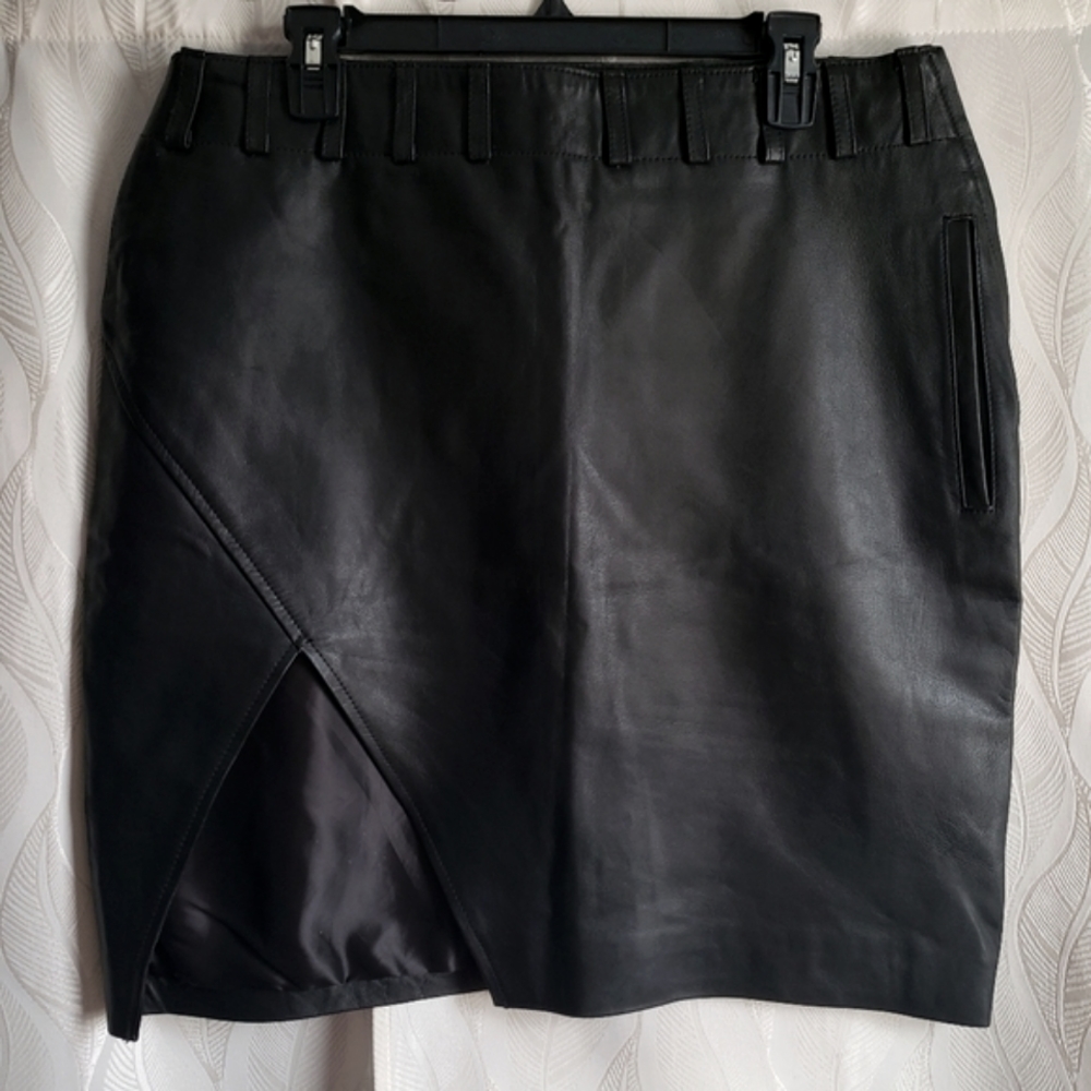 Leather Cult Black Leather Mini Skirt